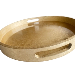 Khay Tròn Dán Bạc Vụn