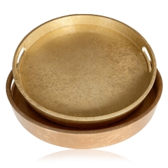 Khay Tròn Dán Bạc Vụn