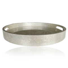 Khay Tròn Dán Bạc Vụn