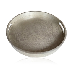 Khay Tròn Dán Bạc Vụn