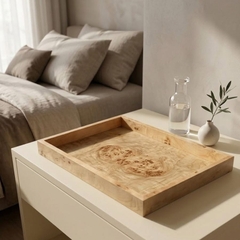 Khay chữ nhật vân burl độc đáo sang trọng
