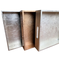 Khay Vuông Dán Bạc Vụn