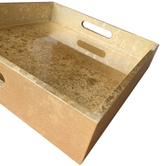 Khay Vuông Dán Bạc Vụn