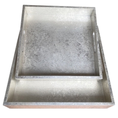Khay Vuông Dán Bạc Vụn