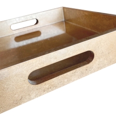 Khay Vuông Dán Bạc Vụn