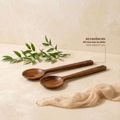 Bộ 2 muỗng nĩa gỗ tự nhiên size đại