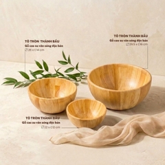 Tô tròn thành bầu gỗ tự nhiên vân sóng độc bản