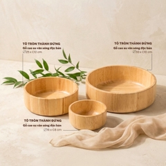 Tô tròn thành đứng gỗ tự nhiên vân sóng độc bản