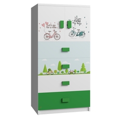 Tủ Quần Áo Cho Bé Họa Tiết Xe Đạp (60x50x120cm)