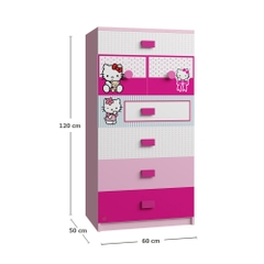 Tủ Quần Áo Trẻ Em Hello Kitty (60x50x120 cm)