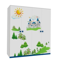 Tủ Quần Áo Trẻ Em Lâu Đài (1m6)