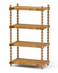 Kệ chữ nhật 4 tầng gỗ với trụ chuỗi oval đẹp mắt