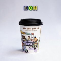 LỐC 50 LY IN TRANH - SÀI GÒN SỮA ĐÁ 360ML - CÀ PHÊ ĐÁ, NƯỚC UỐNG LẠNH - LY DÀY, ĐẸP, 260 Gram SM - Giá đã gồm HĐ VAT