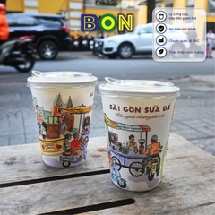 LỐC 50 LY IN TRANH - SÀI GÒN SỮA ĐÁ 360ML - CÀ PHÊ ĐÁ, NƯỚC UỐNG LẠNH - LY DÀY, ĐẸP, 260 Gram SM - Giá đã gồm HĐ VAT