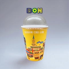 LỐC 50 LY IN TRANH - SÀI GÒN CHỢ LỚN 360ML - CÀ PHÊ ĐÁ, NƯỚC UỐNG LẠNH - LY DÀY, ĐẸP, 260 Gram SM - Giá đã gồm HĐ VAT