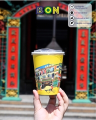 LỐC 50 LY IN TRANH - SÀI GÒN CHỢ LỚN 360ML - CÀ PHÊ ĐÁ, NƯỚC UỐNG LẠNH - LY DÀY, ĐẸP, 260 Gram SM - Giá đã gồm HĐ VAT