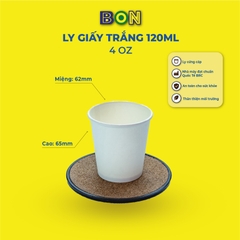 LỐC 50 LY GIẤY TRẮNG - 120ML (4 OZ) - LY UỐNG NƯỚC, THỬ MẪU, NHA KHOA - Giá đã gồm HĐ VAT