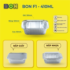 LỐC 20 HỘP NHÔM TAKE AWAY BON F1 410ML - GIỮ NÓNG, ĐỰNG XÔI, MÌ Ý, MÌ XÀO - Giá đã gồm HĐ VAT