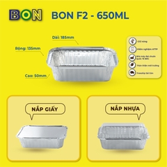 LỐC 20 HỘP NHÔM TAKE AWAY BON F2 650ML - GIỮ NÓNG, ĐỰNG MÌ Ý, CƠM GÀ, CƠM TẤM, MÌ TRỘN, CƠM CHIÊN - Giá đã gồm HĐ VAT