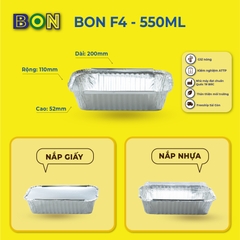 LỐC 20 HỘP NHÔM TAKE AWAY BON F4 550ML - GIỮ NÓNG, ĐỰNG XÔI, MÌ Ý, MÌ XÀO - Giá đã gồm HĐ VAT