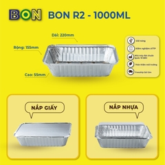 LỐC 20 HỘP NHÔM TAKE AWAY BON R2 1000ML - GIỮ NÓNG, ĐỰNG HẢI SẢN ỐC, TÔM, CUA, GHẸ - Giá đã gồm HĐ VAT