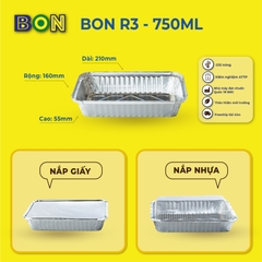 LỐC 20 HỘP NHÔM TAKE AWAY BON R3 750ML - GIỮ NÓNG, ĐỰNG MÌ Ý, CƠM GÀ, CƠM TẤM, MÌ TRỘN, CƠM CHIÊN - Giá đã gồm HĐ VAT