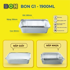 LỐC 20 HỘP NHÔM TAKE AWAY BON G1 1900ML - GIỮ NÓNG, ĐỰNG HẢI SẢN ỐC, TÔM, CUA, GHẸ - Giá đã gồm HĐ VAT