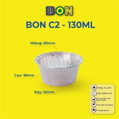 LỐC 50 CHÉN NHÔM NƯỚNG BON C2 130ML - CHÉN NƯỚNG HÀU, TRỨNG