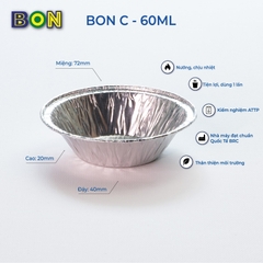 LỐC 100 CHÉN NHÔM NƯỚNG BON C - 60ML
