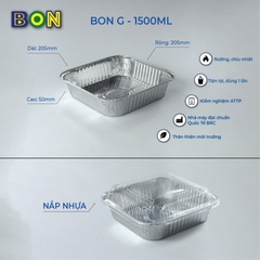 LỐC 20 KHAY CHIÊN KHÔNG DẦU VUÔNG BON G - 1500ML