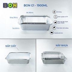 LỐC 20 HỘP NHÔM TAKE AWAY BON G1 - 1900ML