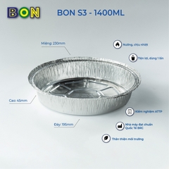 LỐC 20 KHAY CHIÊN KHÔNG DẦU BON S3 - 1400ML