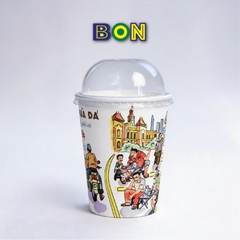 LỐC 50 LY IN TRANH - SÀI GÒN SỮA ĐÁ 360ML - CÀ PHÊ ĐÁ, NƯỚC UỐNG LẠNH - LY DÀY, ĐẸP, 260 Gram SM - Giá đã gồm HĐ VAT