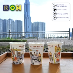 LỐC 50 LY IN TRANH - SÀI GÒN SỮA ĐÁ 360ML - CÀ PHÊ ĐÁ, NƯỚC UỐNG LẠNH - LY DÀY, ĐẸP, 260 Gram SM - Giá đã gồm HĐ VAT
