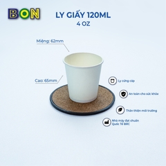 LỐC 50 LY GIẤY TRẮNG - 120ML (4 OZ)