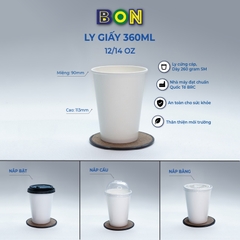 LỐC 50 LY GIẤY TRẮNG 360ML (12 / 14 OZ)