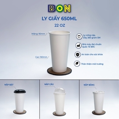 LỐC 50 LY GIẤY TRẮNG 650ML - (22 OZ)