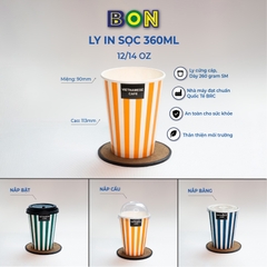 LỐC 50 LY GIẤY IN SỌC - 360ML (12 / 14 OZ)