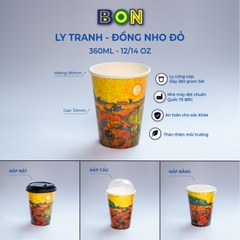 LỐC 50 LY IN TRANH - ĐỒNG NHO ĐỎ - 360ML (12 / 14 OZ)