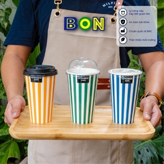 LỐC 50 LY GIẤY IN SỌC - 500ML (16 OZ)