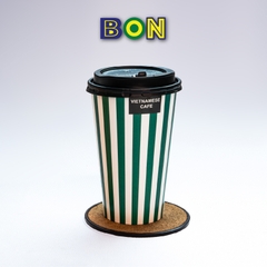 LỐC 50 LY GIẤY IN SỌC - 500ML (16 OZ)