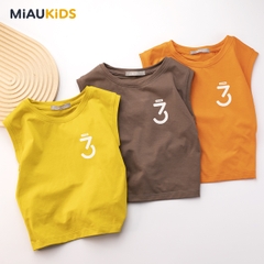 Bộ ba lỗ bé trai cotton số 3 Justme thời trang mát mịn cho bé
