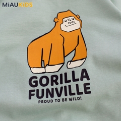Bộ thun cộc tay cotton in hình Gorilla cool ngầu cho bé trai năng động