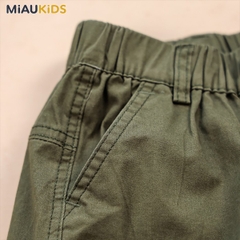 Quần short kaki túi hộp bé trai cotton co giãn phong cách Hàn Quốc