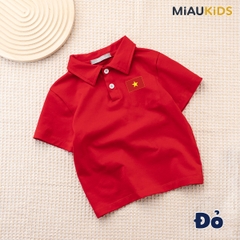 Áo Polo Cờ Đỏ Sao Vàng Cotton Cao Cấp Cho Bé 1-8 Tuổi
