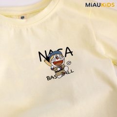 Bộ Đồ Bé Trai Cotton In Doraemon NASA Baseball - Set Đồ Cộc Tay Mùa Hè