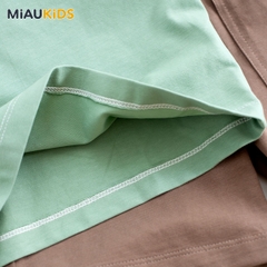 Đồ Bộ Bé Trai Cotton Họa Tiết Gấu Chill Cộc Tay Thoáng Mát MiauKids