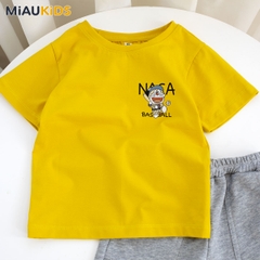 Bộ Đồ Bé Trai Cotton In Doraemon NASA Baseball - Set Đồ Cộc Tay Mùa Hè