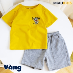 Bộ Đồ Bé Trai Cotton In Doraemon NASA Baseball - Set Đồ Cộc Tay Mùa Hè