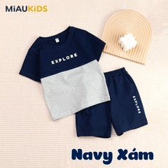 Đồ bộ bé trai EXPLORE cotton mềm mại thoáng mát cho bé đi học chơi
